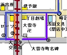 大雲寺辺の順路