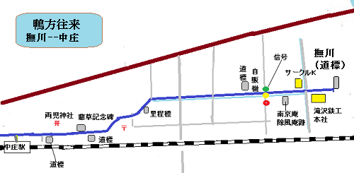 撫川から中庄までの地図