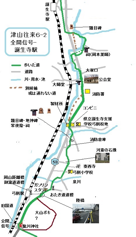 神目から全間信号までの略図